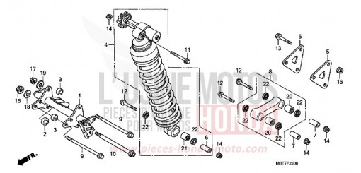 REAR CUSHION (XL1000V) XL1000V9 de 2009